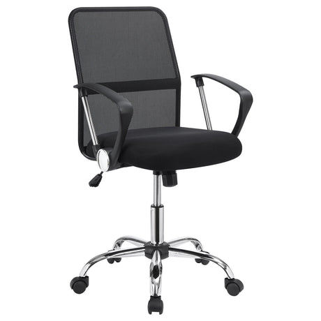 Gerta Black/Chrome Office Chair with Mesh Backrest by Coaster at Eve Furniture