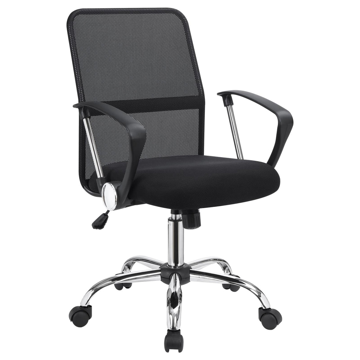 Gerta Black/Chrome Office Chair with Mesh Backrest