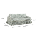 Gertrude 90" Floral Performance Linen Weave Sofa by TOV Furniture at Eve Furniture