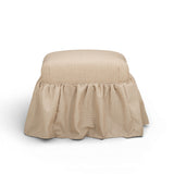 Gertrude Checkered Yellow Performance Linen Skirted Ottoman by TOV Furniture at Eve Furniture