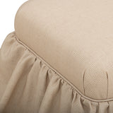 Gertrude Checkered Yellow Performance Linen Skirted Ottoman by TOV Furniture at Eve Furniture