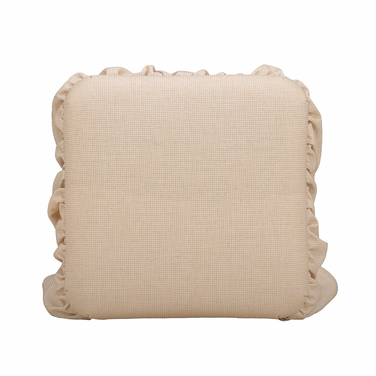 Gertrude Checkered Yellow Performance Linen Skirted Ottoman by TOV Furniture at Eve Furniture