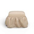 Gertrude Checkered Yellow Performance Linen Skirted Ottoman by TOV Furniture at Eve Furniture