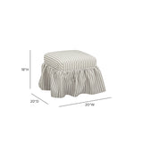 Gertrude Striped Performance Linen Skirted Ottoman by TOV Furniture at Eve Furniture