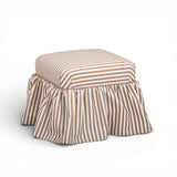 Gertrude Striped Performance Linen Skirted Ottoman by TOV Furniture at Eve Furniture
