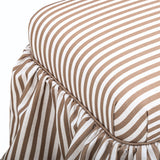 Gertrude Striped Performance Linen Skirted Ottoman by TOV Furniture at Eve Furniture