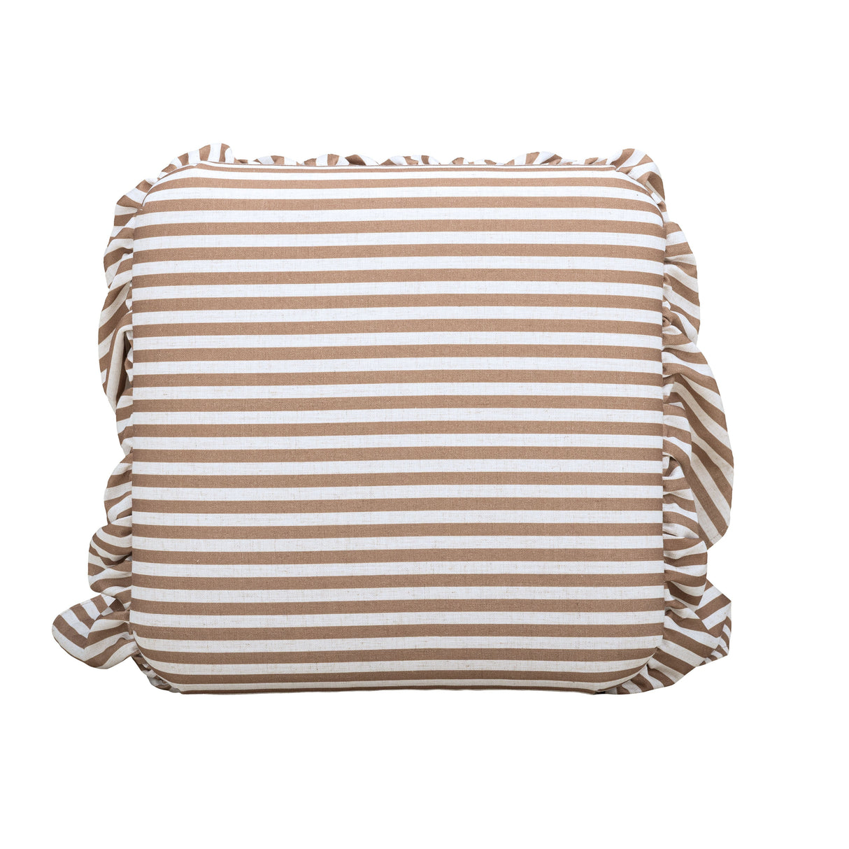 Gertrude Striped Performance Linen Skirted Ottoman by TOV Furniture at Eve Furniture
