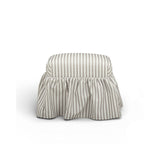 Gertrude Striped Performance Linen Skirted Ottoman by TOV Furniture at Eve Furniture