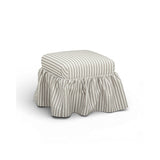 Gertrude Striped Performance Linen Skirted Ottoman by TOV Furniture at Eve Furniture