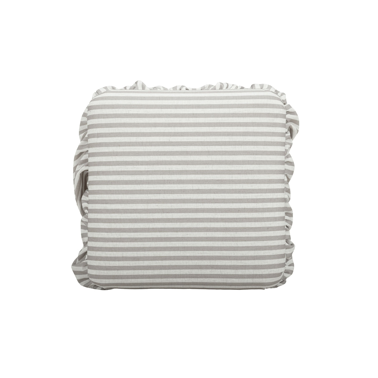 Gertrude Striped Performance Linen Skirted Ottoman by TOV Furniture at Eve Furniture