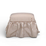 Gertrude Striped Performance Linen Skirted Ottoman by TOV Furniture at Eve Furniture