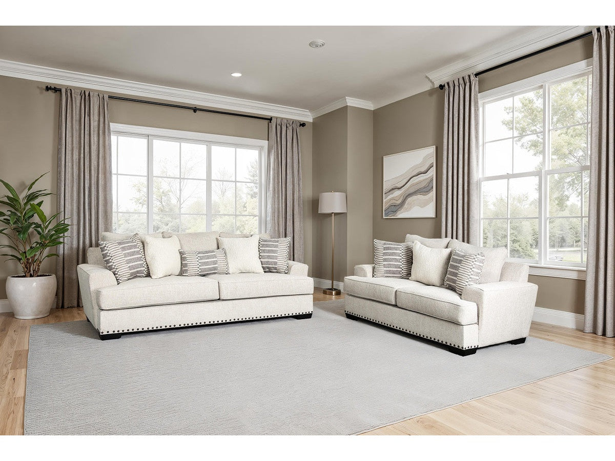 Gervais Taupe Sofa & Loveseat by Furniture of America at Eve Furniture
