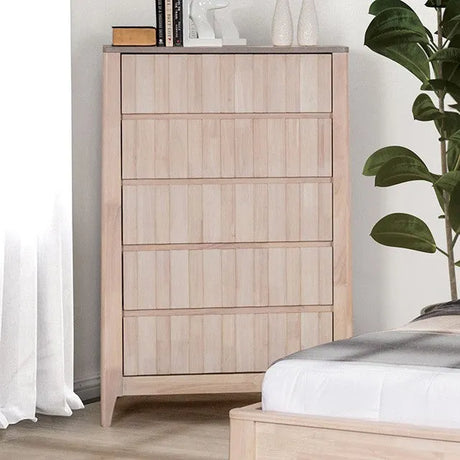 Gervais White Wash 4-Piece Queen Bedroom Set by Furniture of America at Eve Furniture