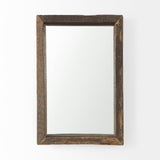 Gervaise Brown Wood Frame Rectangular Wall Mirror by Mercana at Eve Furniture