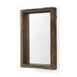 Gervaise Brown Wood Frame Rectangular Wall Mirror by Mercana at Eve Furniture