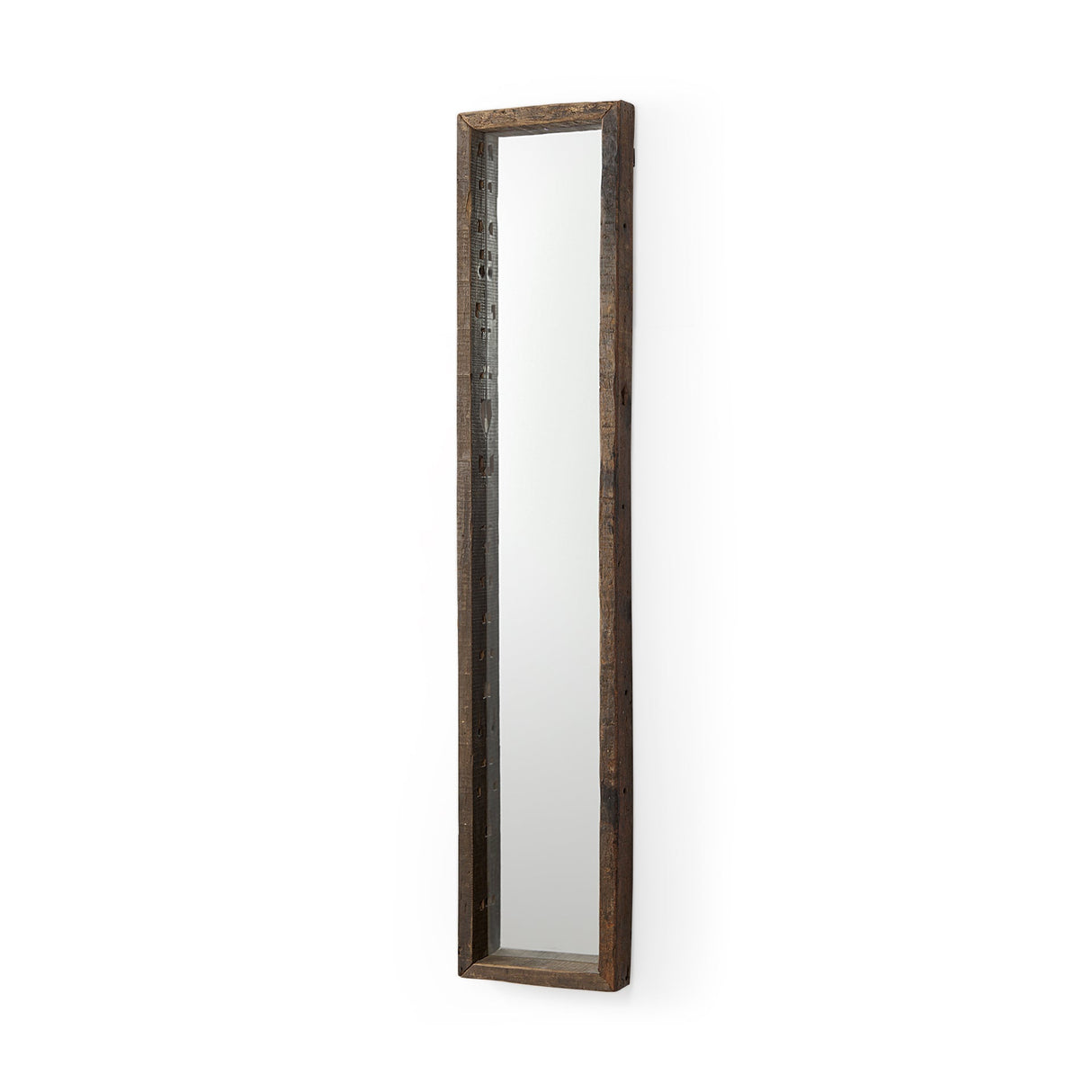 Gervaise Brown Wood Frame Rectangular Wall Mirror by Mercana at Eve Furniture