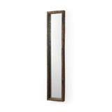Gervaise Brown Wood Frame Rectangular Wall Mirror by Mercana at Eve Furniture
