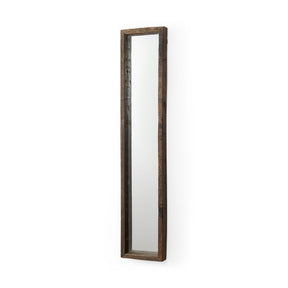 Gervaise Brown Wood Frame Rectangular Wall Mirror by Mercana at Eve Furniture
