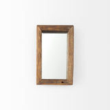 Gervaise Small Brown Wood Frame Rectangular Wall Mirror by Mercana at Eve Furniture
