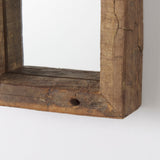 Gervaise Small Brown Wood Frame Rectangular Wall Mirror by Mercana at Eve Furniture