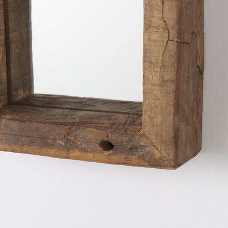 Gervaise Small Brown Wood Frame Rectangular Wall Mirror by Mercana at Eve Furniture