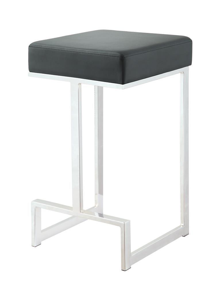 Gervase Black/Chrome Square Counter Height Stool by Coaster at Eve Furniture