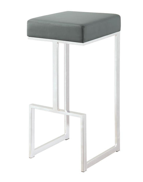 Gervase Gray/Chrome Square Bar Stool by Coaster at Eve Furniture