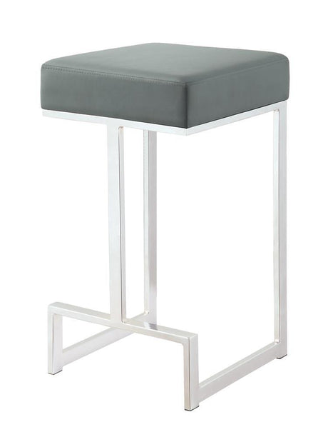 Gervase Gray/Chrome Square Counter Height Stool by Coaster at Eve Furniture