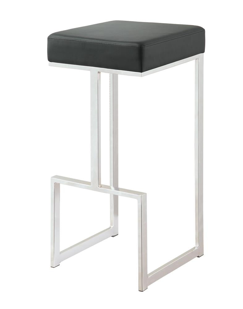 Gervase Black/Chrome Square Bar Stool