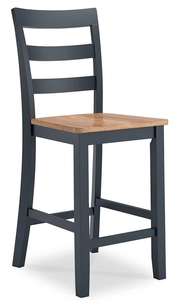 Gesthaven Natural/Blue Counter Height Barstool, Set of 2