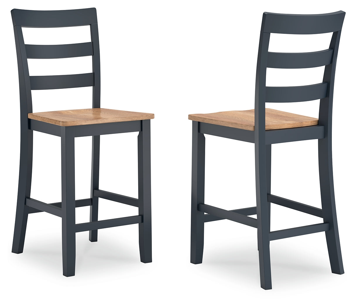 Gesthaven Natural/Blue Counter Height Barstool, Set of 2