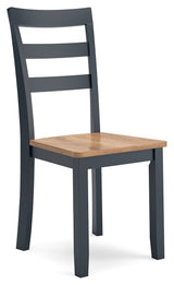 Gesthaven Natural/Blue Dining Chair, Set of 2