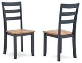 Gesthaven Natural/Blue Dining Chair, Set of 2