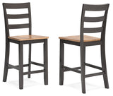 Gesthaven Natural/Brown Counter Height Barstool, Set of 2