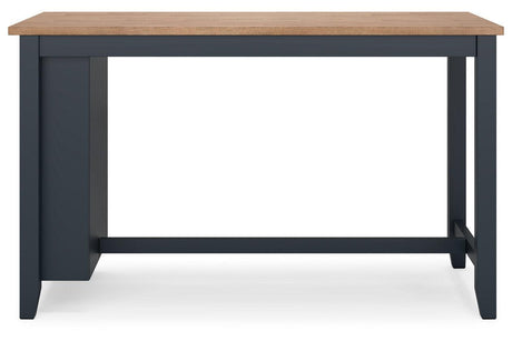 Gesthaven Natural/Blue Counter Height Dining Table and 2 Barstools by Ashley at Eve Furniture