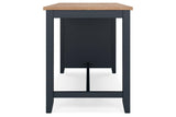 Gesthaven Natural/Blue Counter Height Dining Table and 2 Barstools by Ashley at Eve Furniture