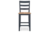 Gesthaven Natural/Blue Counter Height Dining Table and 2 Barstools by Ashley at Eve Furniture