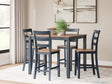 Gesthaven Natural/Blue Counter Height Dining Table and 4 Barstools by Ashley at Eve Furniture