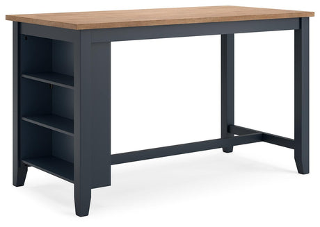 Gesthaven Natural/Blue Counter Height Dining Table by Ashley at Eve Furniture