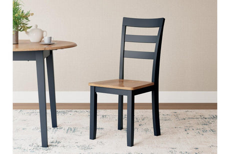 Gesthaven Natural/Blue Dining Table and 2 Chairs by Ashley at Eve Furniture