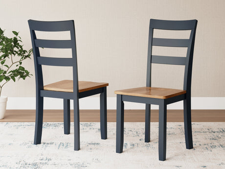 Gesthaven Natural/Blue Dining Table and 2 Chairs by Ashley at Eve Furniture