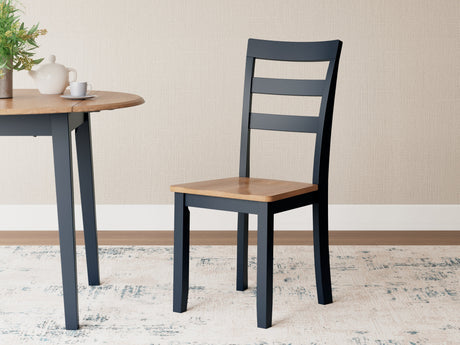 Gesthaven Natural/Blue Dining Table and 2 Chairs by Ashley at Eve Furniture