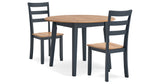 Gesthaven Natural/Blue Dining Table and 2 Chairs by Ashley at Eve Furniture