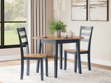 Gesthaven Natural/Blue Dining Table and 2 Chairs by Ashley at Eve Furniture