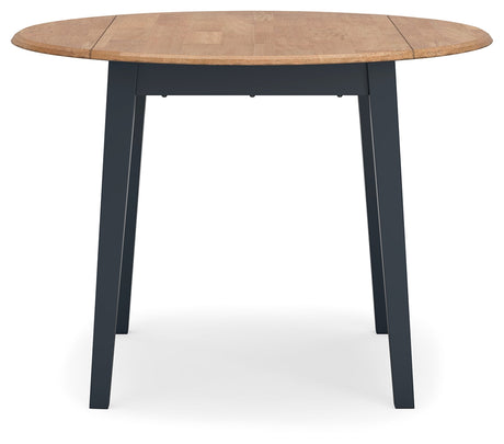 Gesthaven Natural/Blue Dining Table and 2 Chairs by Ashley at Eve Furniture