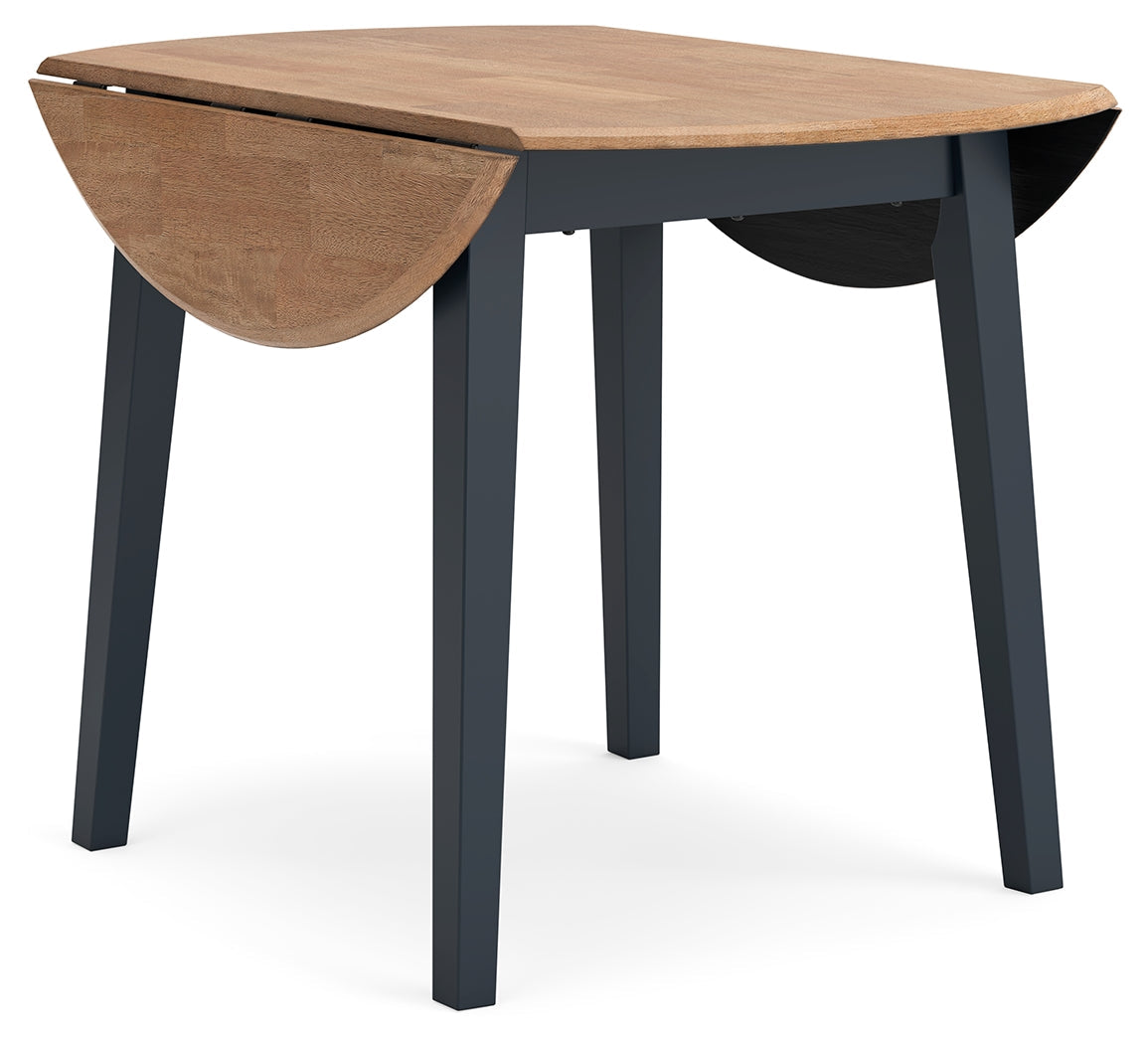 Gesthaven Natural/Blue Dining Table and 2 Chairs by Ashley at Eve Furniture