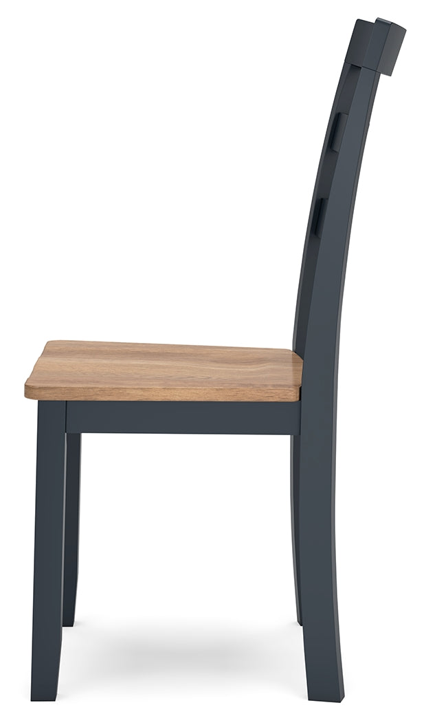 Gesthaven Natural/Blue Dining Table and 2 Chairs by Ashley at Eve Furniture