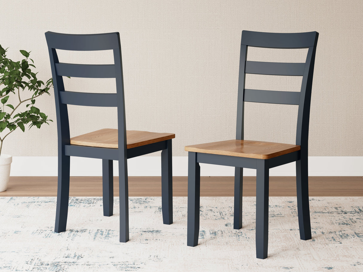 Gesthaven Natural/Blue Dining Table and 4 Chairs by Ashley at Eve Furniture