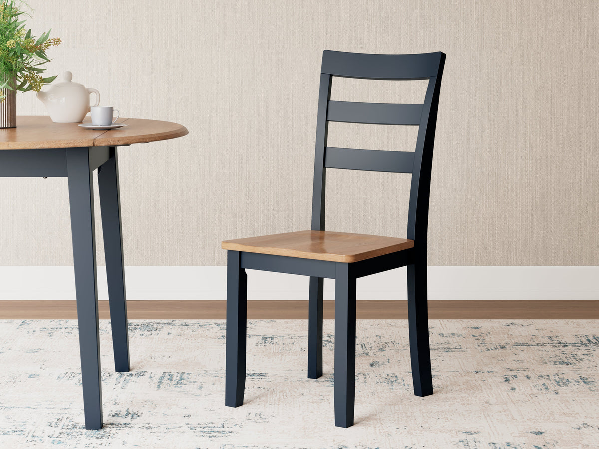 Gesthaven Natural/Blue Dining Table and 4 Chairs by Ashley at Eve Furniture