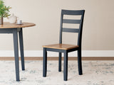 Gesthaven Natural/Blue Dining Table and 4 Chairs by Ashley at Eve Furniture